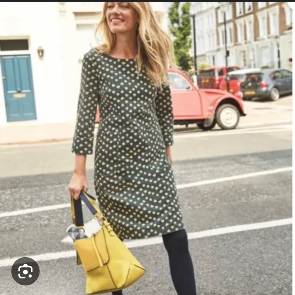 Boden Green Polka Dot Mini Dress